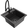 Mexen Vito 1-compartment granite sink with a kitchen mixer tap Duo, Spotted black - 6503-76-671701-70-B