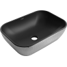Mexen Rita countertop basin 45 x 32 cm, matte black/silver scale pattern - 21084572