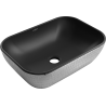 Mexen Rita countertop washbasin 45 x 32 cm, black matte/silver scale pattern - 21084572