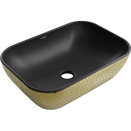 Mexen Rita countertop basin 45 x 32 cm, black matte/gold scale pattern - 21084578