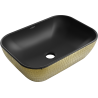 Mexen Rita countertop washbasin 45 x 32 cm, black matt/gold scales pattern - 21084578