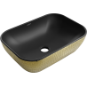 Mexen Rita countertop washbasin 45 x 32 cm, black matte/golden scale pattern - 21084578
