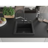 Mexen Vito 1-Bowl Granite Sink with Duo Kitchen Faucet, Black - 6503-77-671701-07-B