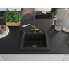 Mexen Vito 1-basin Granite Sink with Duo Kitchen Faucet, Black - 6503-77-671701-57-G