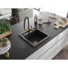 Mexen Vito 1-basin Granite Sink with Duo Kitchen Faucet, Black - 6503-77-671701-57-G