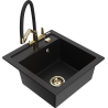 Mexen Vito 1-basin Granite Sink with Duo Kitchen Faucet, Black - 6503-77-671701-57-G