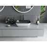Mexen Rita countertop washbasin 45 x 32 cm, matte black/silver line pattern - 21084573