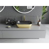 Mexen Rita countertop washbasin 45 x 32 cm, matte black/gold line pattern - 21084577