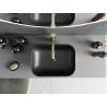Mexen Rita countertop washbasin 45 x 32 cm, matte black/gold line pattern - 21084577