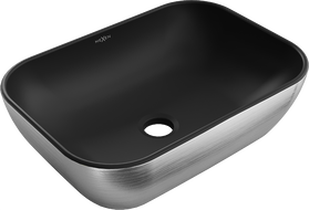 Mexen Rita countertop washbasin 45 x 32 cm, black matt/Silver line pattern - 21084573