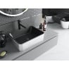 Mexen Catia countertop washbasin 48 x 37 cm, black matte/silver line pattern - 21314873