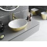 Mexen Viki countertop washbasin 48 x 35 cm, white/gold scale pattern - 21054808