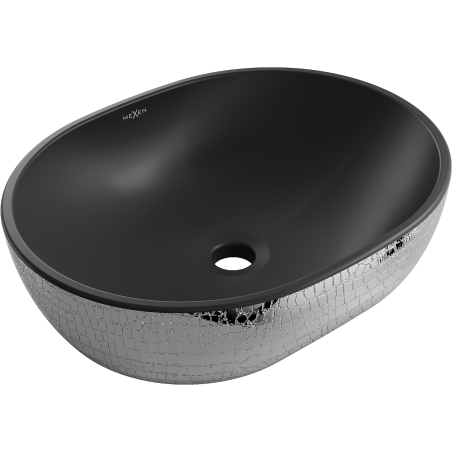 Mexen Viki countertop basin 48 x 35 cm, black matt/silver scale pattern - 21054872