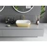 Mexen Rita countertop basin 45 x 32 cm, white/gold lines - 21084553