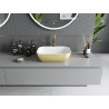 Mexen Rita countertop washbasin 45 x 32 cm, white/gold lines - 21084553