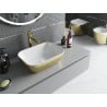 Mexen Rita countertop washbasin 45 x 32 cm, White/Gold - 21084554