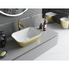 Mexen Rita countertop washbasin 45 x 32 cm, white/gold scale pattern - 21084554