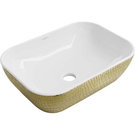 Mexen Rita basin countertop 45 x 32 cm, white/gold scale pattern - 21084554