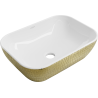 Mexen Rita basin countertop 45 x 32 cm, white/gold scale pattern - 21084554