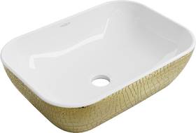 Mexen Rita countertop washbasin 45 x 32 cm, White/Gold - 21084554