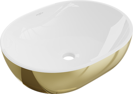 Mexen Viki countertop washbasin 48 x 35 cm, white/gold - 21054806