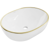 Mexen Viki countertop washbasin 48 x 35 cm, white/gold edge trim - 21054805