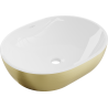Mexen Viki countertop washbasin 48 x 35 cm, white/gold line pattern - 21054817