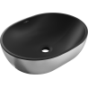 Mexen Viki countertop washbasin 48 x 35 cm, black matt/Silver line pattern - 21054873