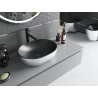 Mexen Viki countertop sink 48 x 35 cm, black matte/silver line pattern - 21054873