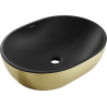 Mexen Viki countertop washbasin 48 x 35 cm, black matte/gold line pattern - 21054877
