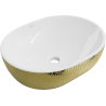Mexen Viki countertop washbasin 48 x 35 cm, white/gold scale pattern - 21054808