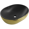 Mexen Viki countertop basin 48 x 35 cm, black matte/golden scale pattern - 21054878