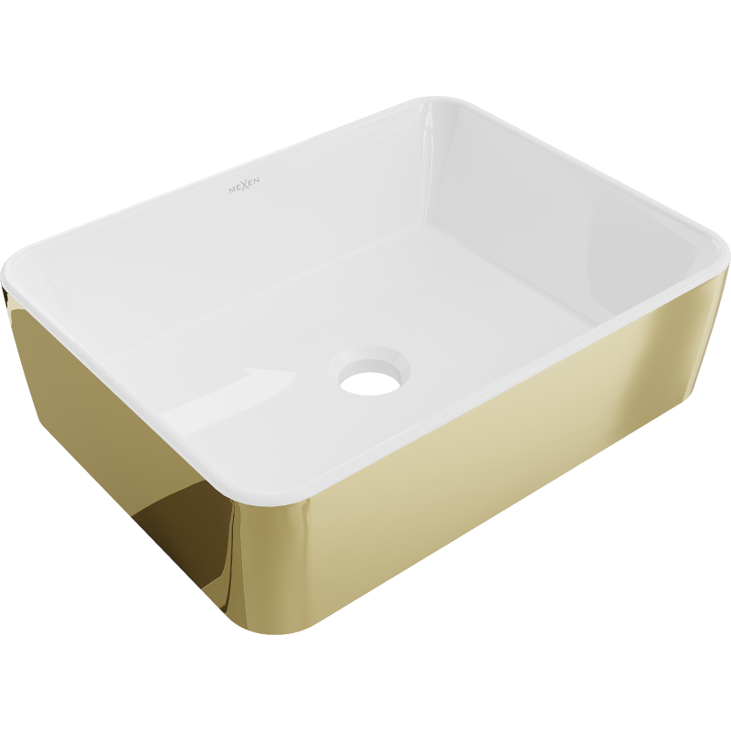 Mexen Catia countertop washbasin 48 x 37 cm, white/gold - 21314806