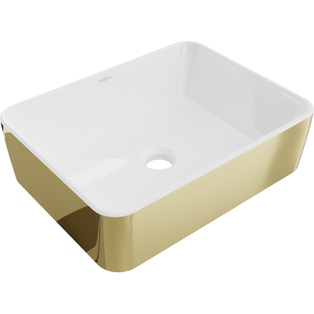 Mexen Catia countertop washbasin 48 x 37 cm, white/gold - 21314806