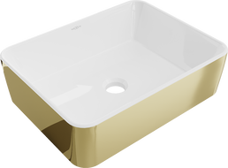 Mexen Catia countertop washbasin 48 x 37 cm, white/gold - 21314806