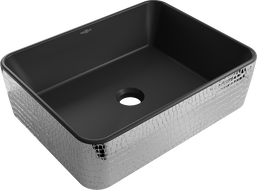 Mexen Catia countertop washbasin 48 x 37 cm, black matt/Silver scales pattern - 21314872