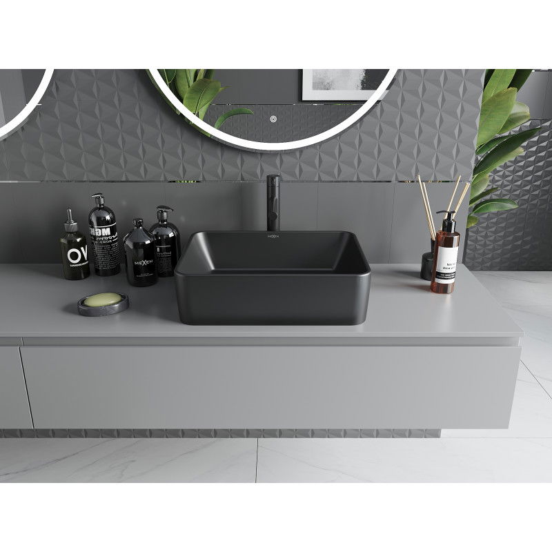 Mexen Catia countertop washbasin 48 x 37 cm, black matte - 21314885