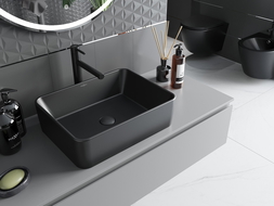 Mexen Catia countertop washbasin 48 x 37 cm, Black matt - 21314885