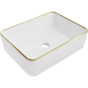 Mexen Catia countertop washbasin 48 x 37 cm, white/gold edge trim - 21314805
