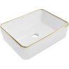 Mexen Catia countertop washbasin 48 x 37 cm, white/gold rim - 21314805