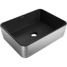 Mexen Catia countertop washbasin 48 x 37 cm, black matte/silver line pattern - 21314873
