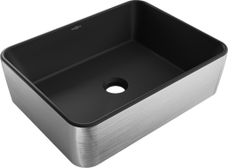 Mexen Catia countertop sink 48 x 37 cm, black matte/silver line pattern - 21314873
