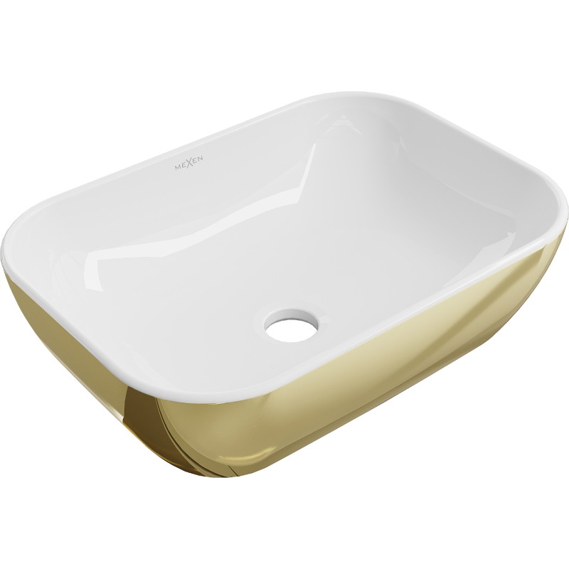 Mexen Rita countertop sink 45 x 32 cm, white/gold - 21084506