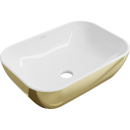Mexen Rita countertop washbasin 45 x 32 cm, white/gold - 21084506