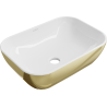 Mexen Rita countertop washbasin 45 x 32 cm, white/gold - 21084506