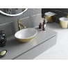 Mexen Elza countertop sink 40 x 33 cm, white/gold scale pattern - 21014008