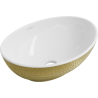 Mexen Elza countertop sink 40 x 33 cm, white/gold scale pattern - 21014008