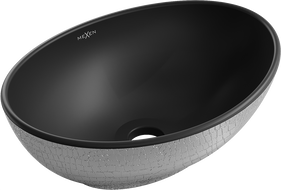 Mexen Elza countertop basin 40 x 33 cm, black matte/silver scale pattern - 21014022