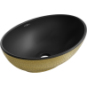 Mexen Elza countertop sink 40 x 33 cm, black matte/golden scale pattern - 21014028