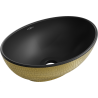 Mexen Elza countertop washbasin 40 x 33 cm, Black matt/gold scales pattern - 21014028